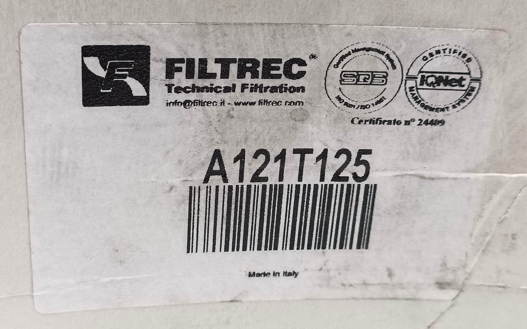 Фильтр гидравлический  FILTREC A-1-21-T125