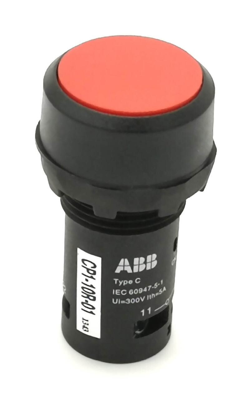 Кнопка красная, ABB CP1-10R-01, 1НЗ, в сборе 1SFA619100R1041
