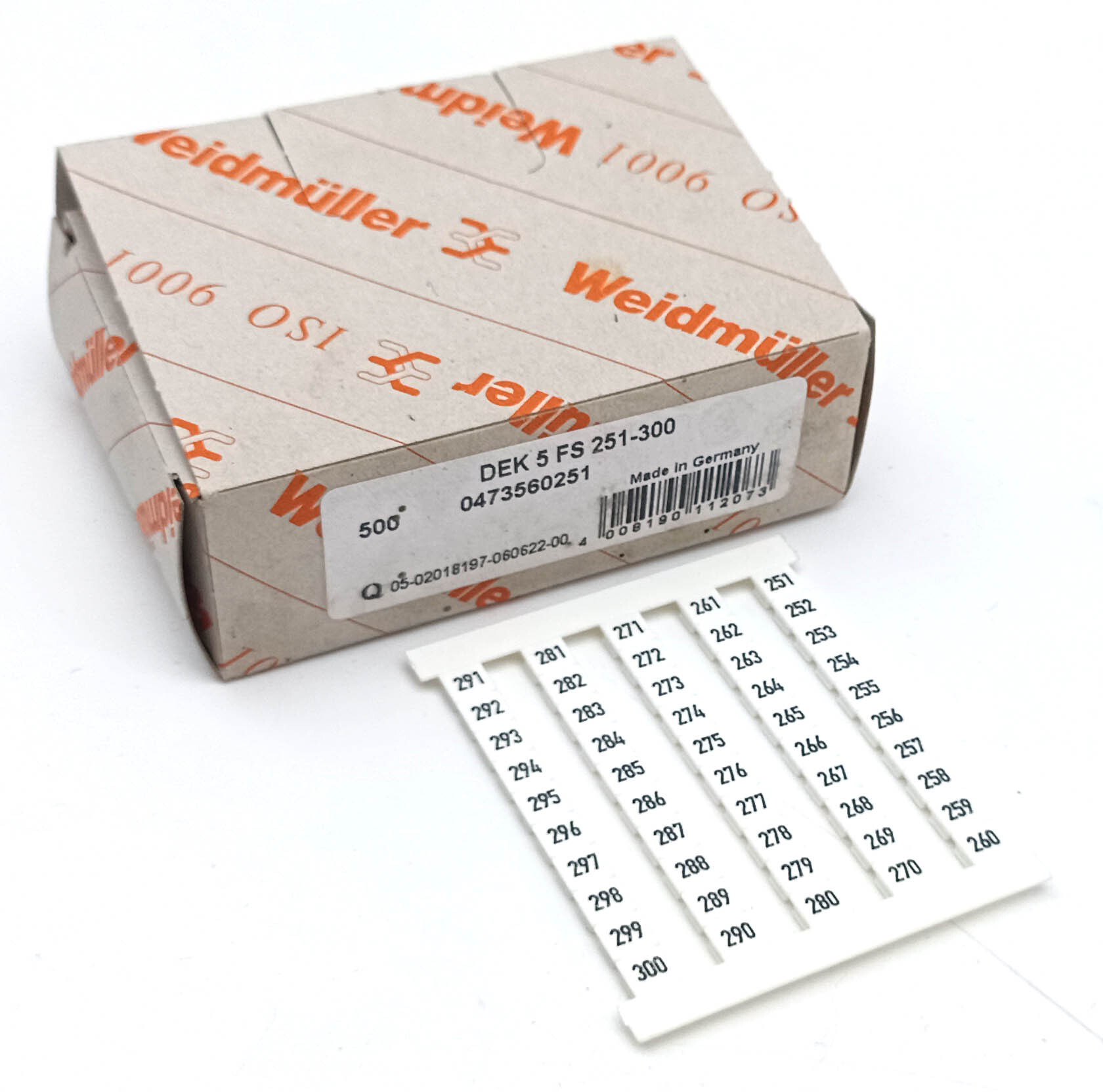 Маркер для клемм 5х5мм dekafix 5 FS 251-300 (50шт.) Weidmuller 0473560251