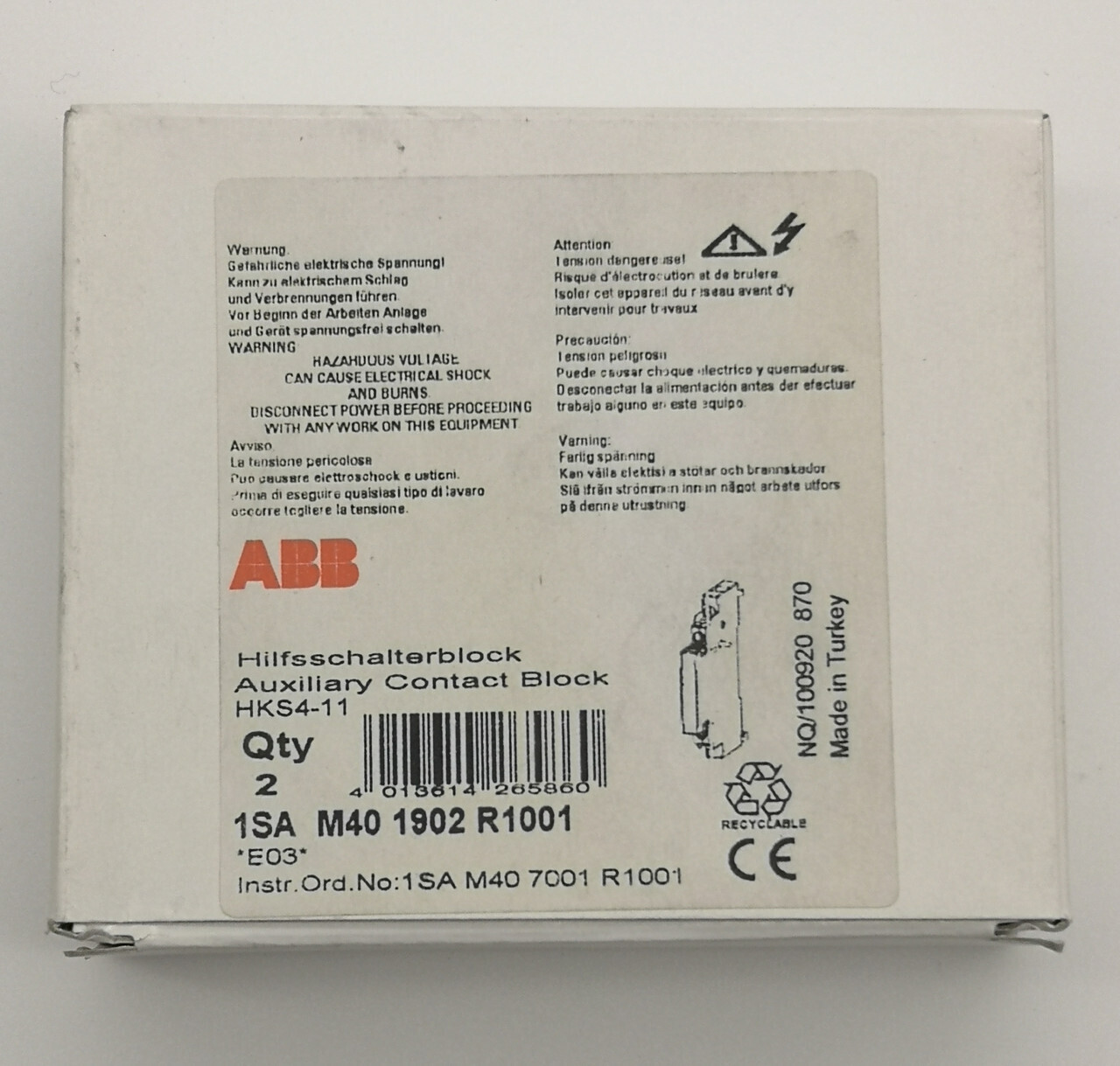 Дополнительный контакт 1НО+1НЗ, боковой (для MS45x, MS49x) ABB HKS4-11 1SAM401902R1001