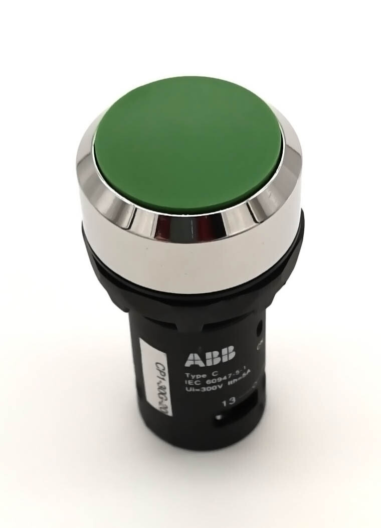 Кнопка зеленая без фиксации ABB CP1-30G-20 (2НО, компактная, 2НО) 1SFA619100R3022