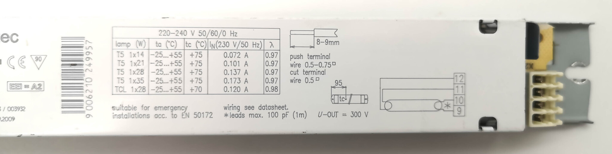ЭПРА для T5 линейных люминесцентных ламп TRIDONIC.ATCO xitec PC 1/14-21-28-35 T5 PRO Ip 22 176 096 (--)