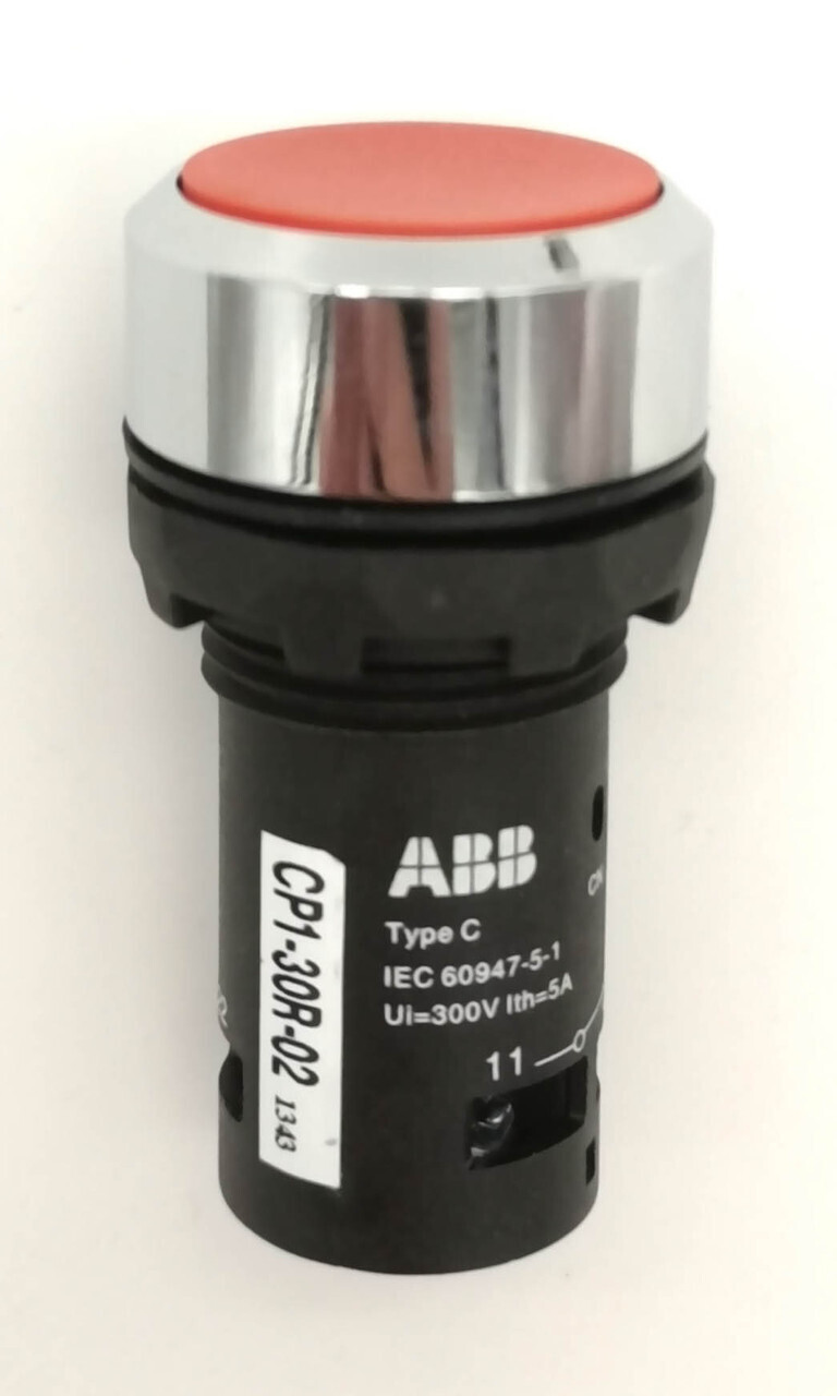 Кнопка красная без фиксации ABB CP1-30R-02, 2НЗ, 1SFA619100R3051