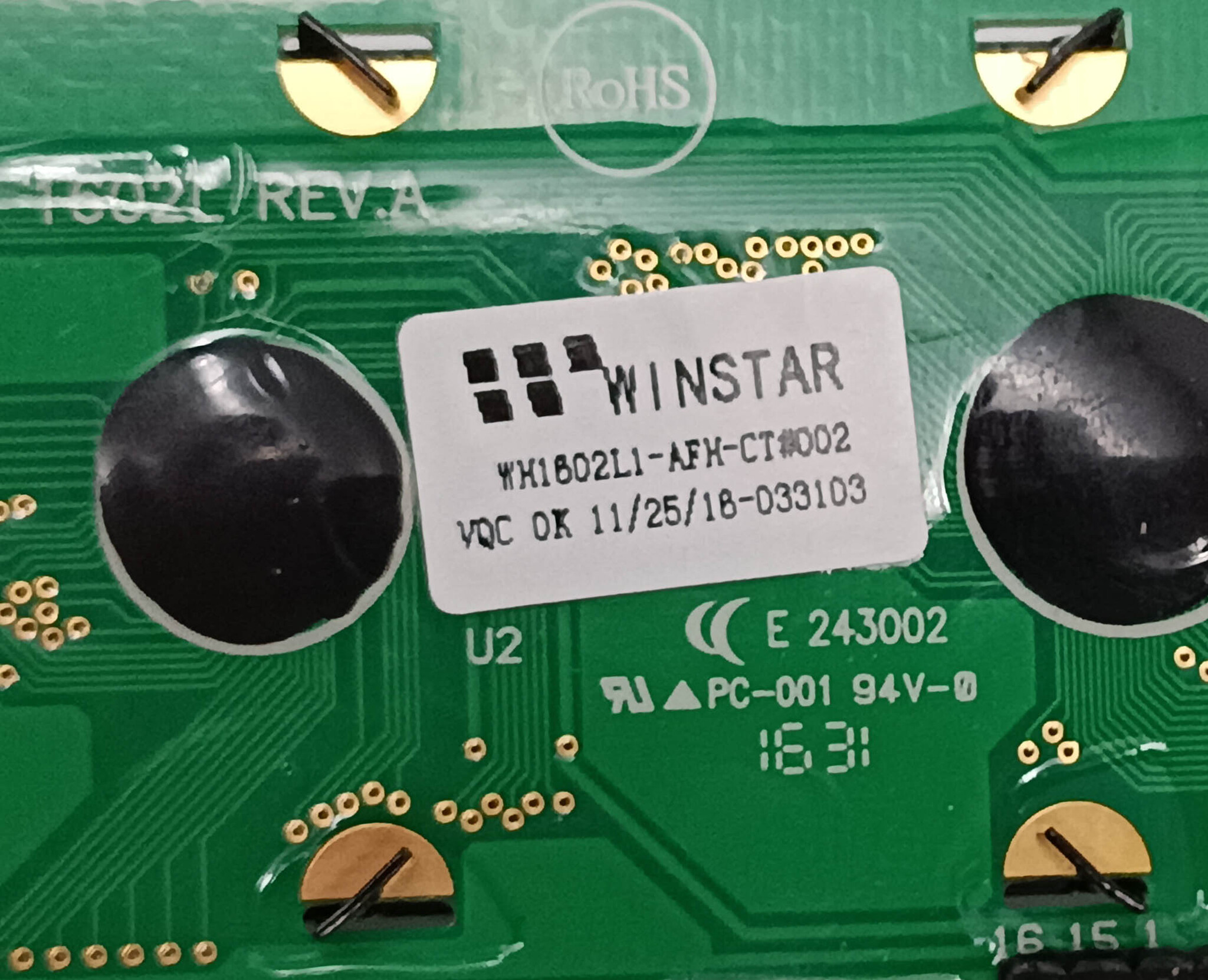 Дисплей Winctar WH1602L1-AFH-CT#002, UniCarrires 146286 CB09C