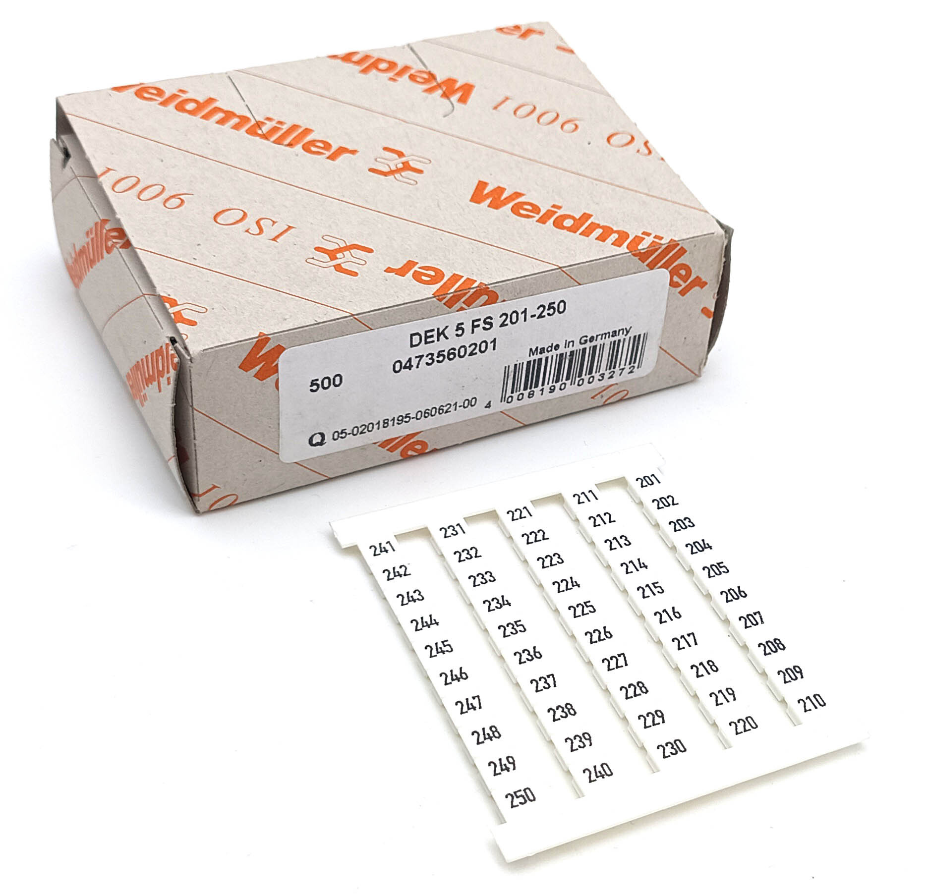 Маркер для клемм 5х5мм dekafix 5 FS 201-250 (50шт.) Weidmuller 0473560201