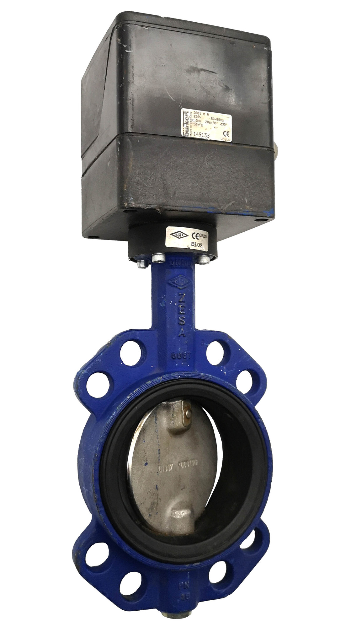 Заслонка ARI-ZESA ду100 dn100 мм с эл/приводом Burkert