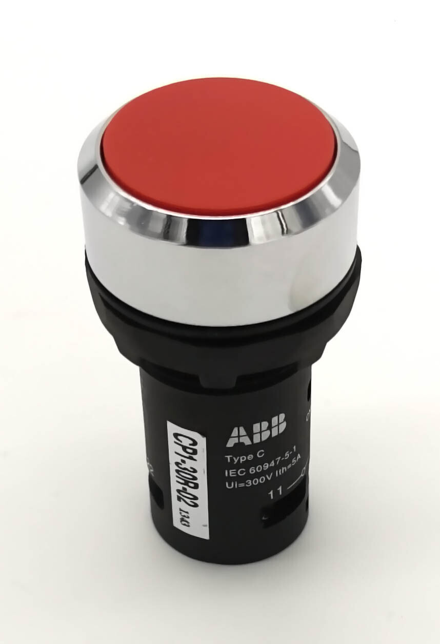 Кнопка красная без фиксации ABB CP1-30R-02, 2НЗ, 1SFA619100R3051