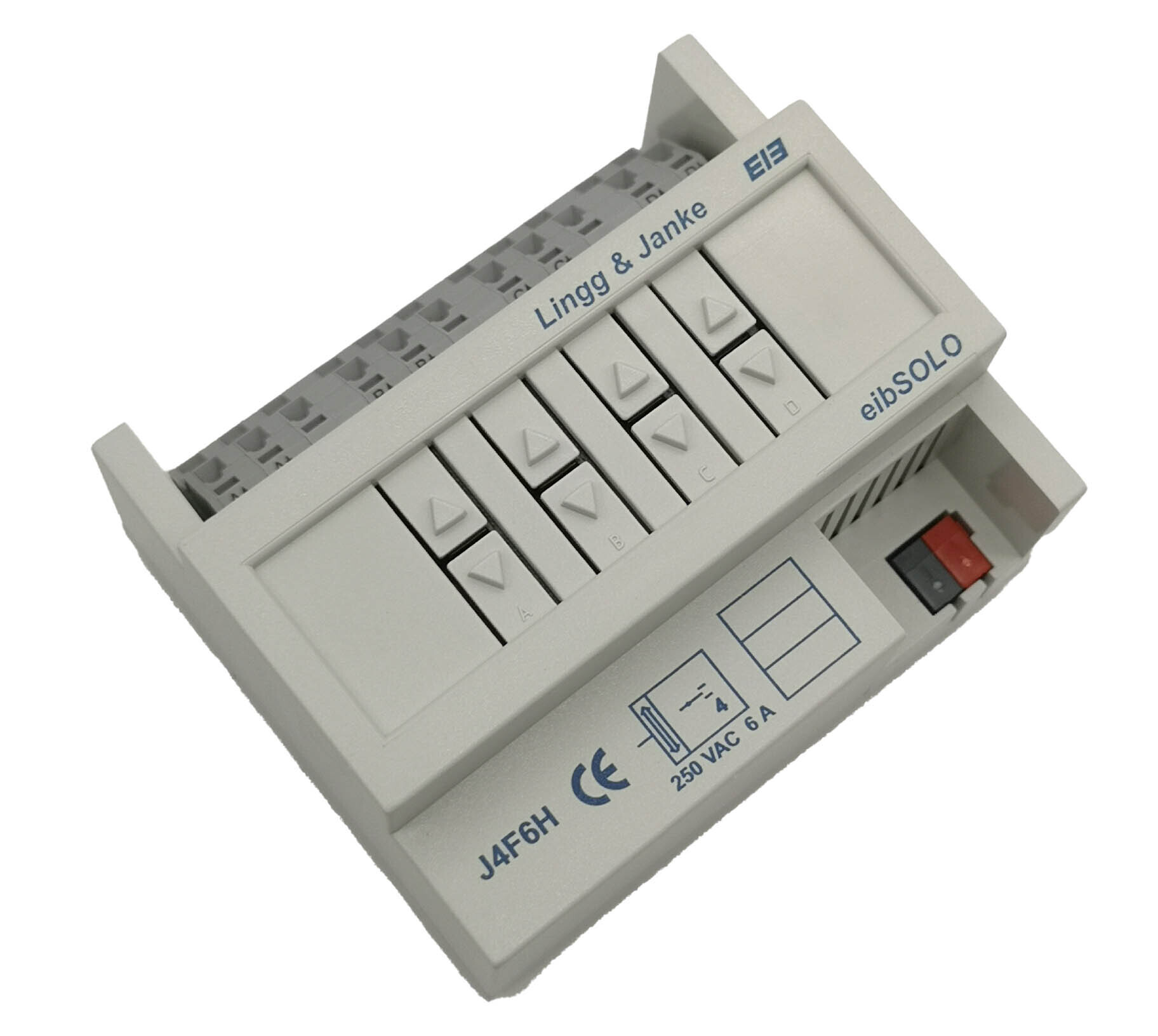 Модуль управления жалюзи KNX, LINGG-JANKE J4F6H 89400 4x канальный Standart, 6А / 250В~