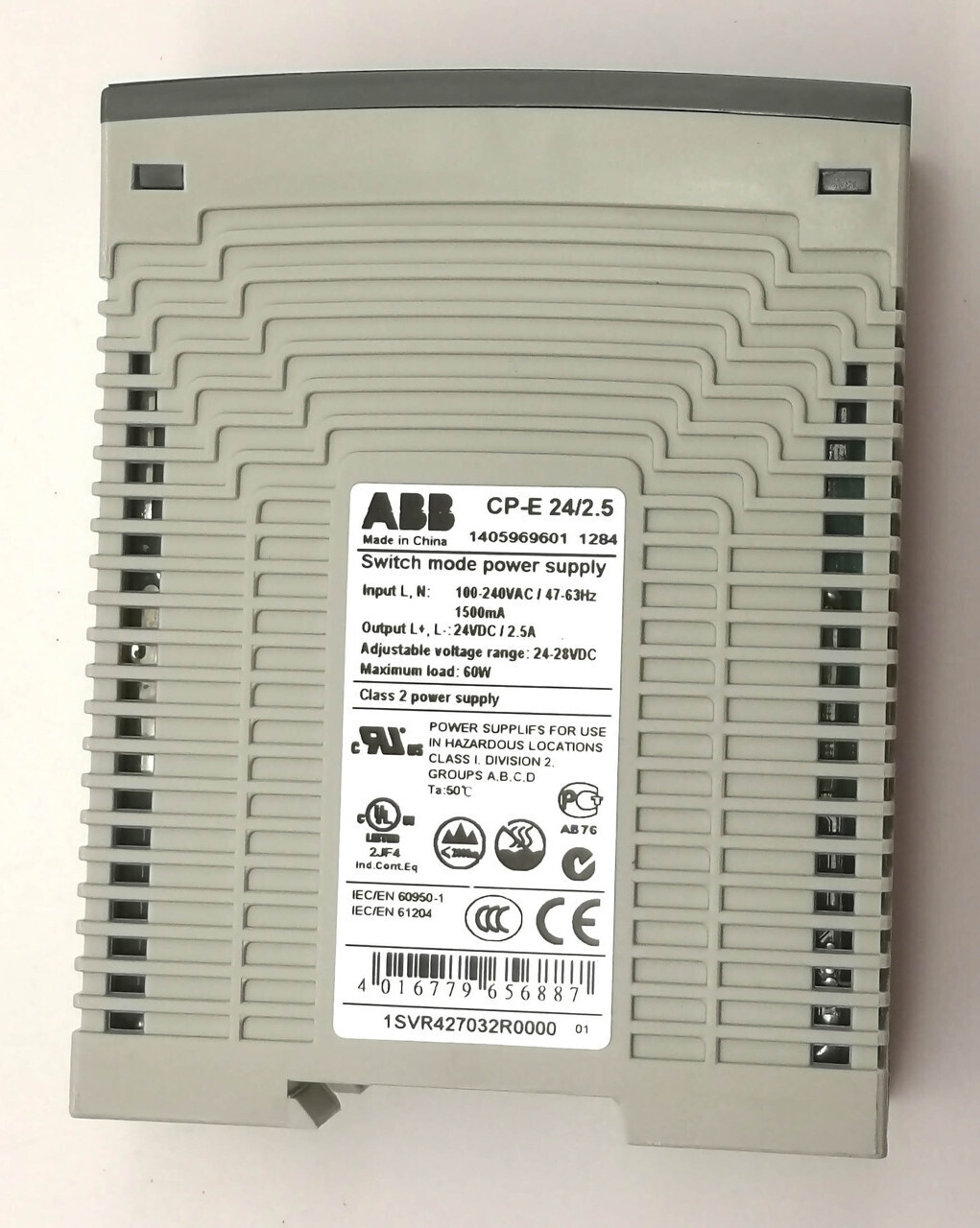 Источник питания ABB CP-E 24/2.5 вход 90-265В AC/120-370В DC, выход 24В DC/2.5A 1SVR427032R0000