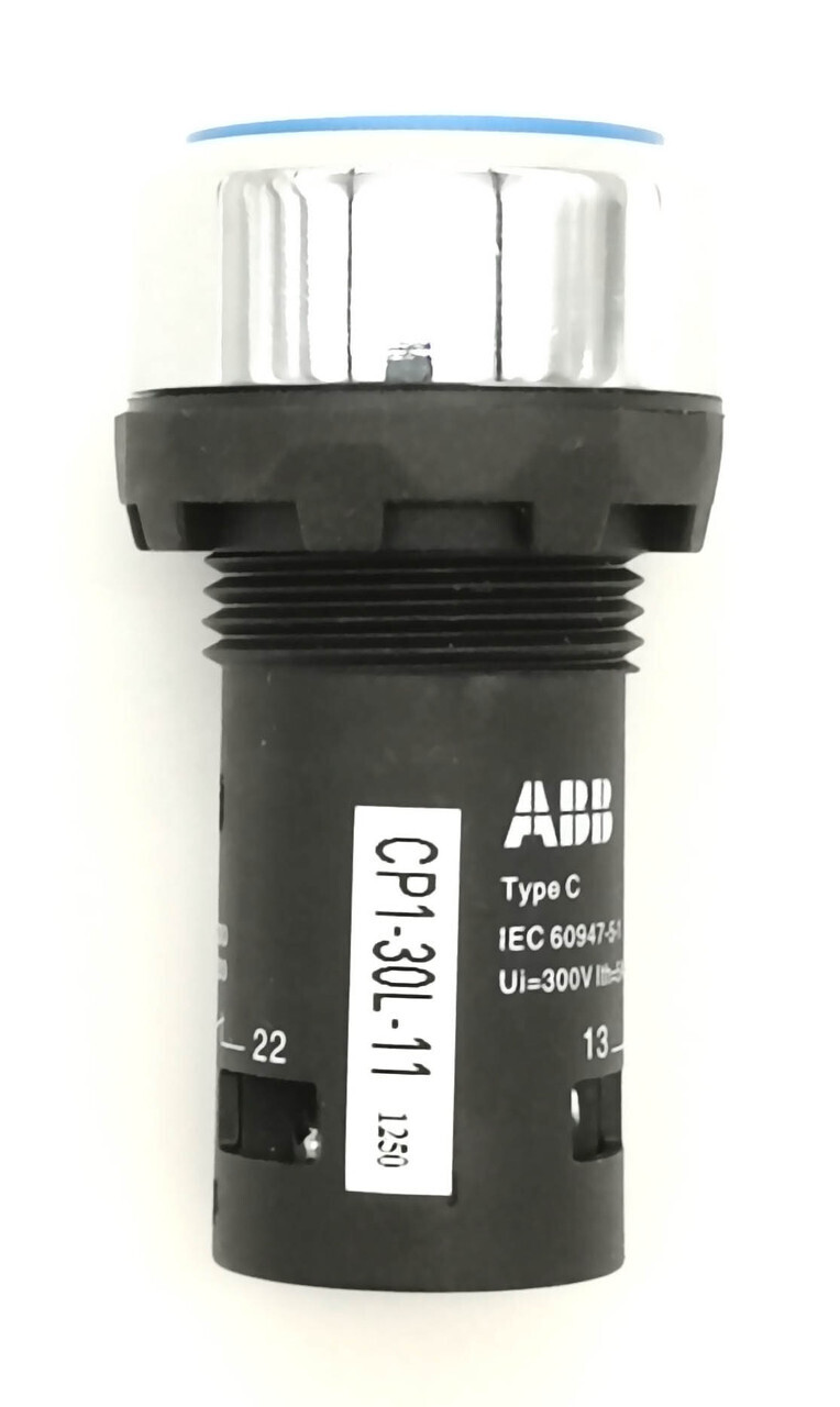 Кнопка синяя без фиксации ABB CP1-30L-11, 1НО+1НЗ 1SFA619100R3074