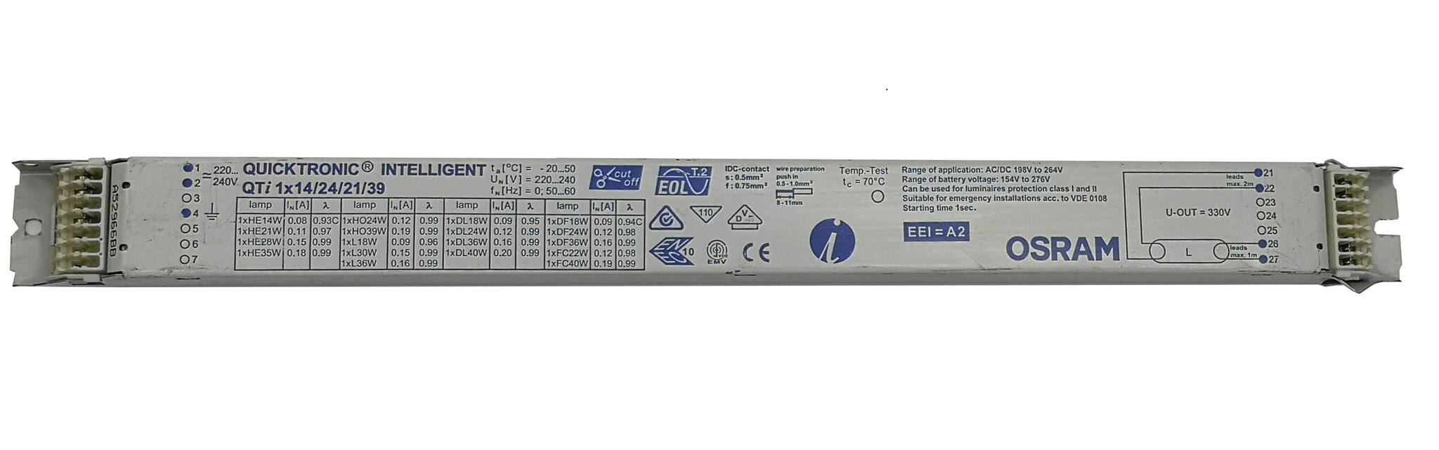 ЭПРА OSRAM INTELLIGENT QTi 1x14/24/21/39 для люминесцентных ламп T5 (--)