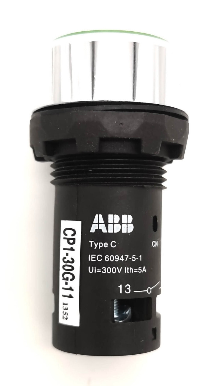 Кнопка зеленая без фиксации ABB CP1-30G-11, 1НО+1НЗ, 1SFA619100R3072