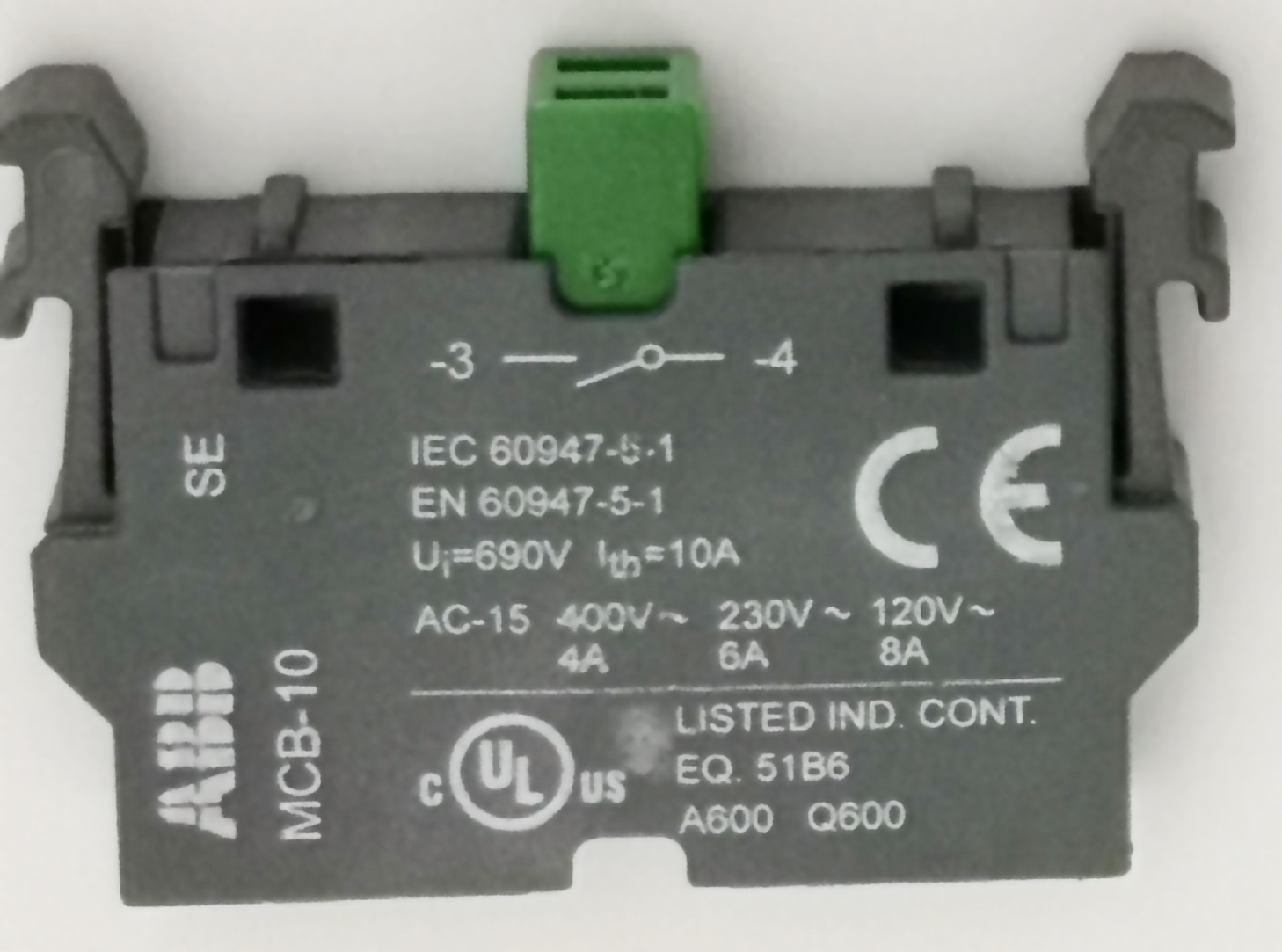 4шт Блок контактов ABB MCB 10 зелёный  1SFA611610R1001