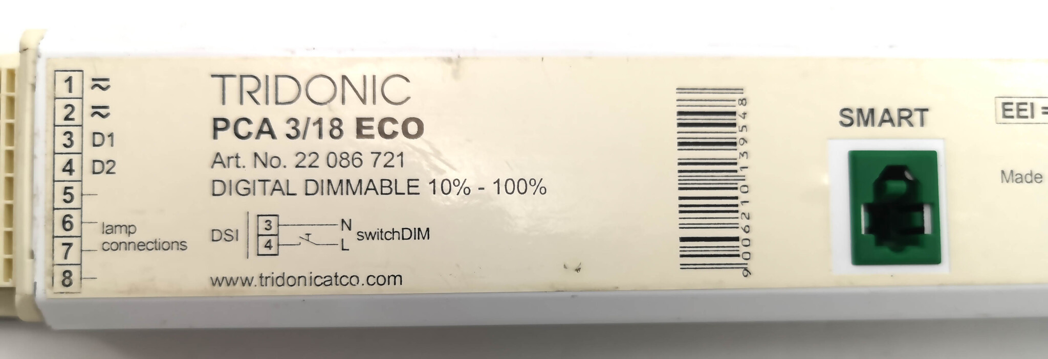ПРА PCA Tridonic 3х18 T8 ECO 220-240V 50/60 Hz 22 086 721 (--)