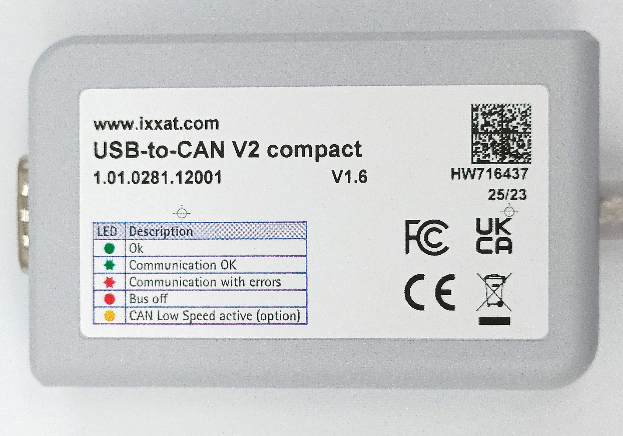 Активный USB интерфейс Ixxat HMS USB-to-CAN V2 compact 1.01.0281.12001 v.1.6
