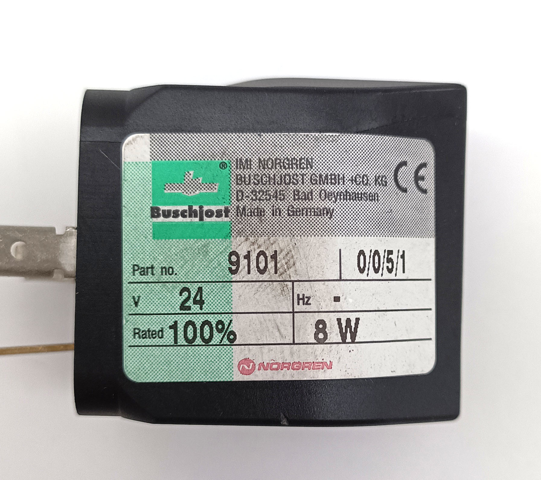 Клапан соленоидный Buschiost 9101 24v 8w