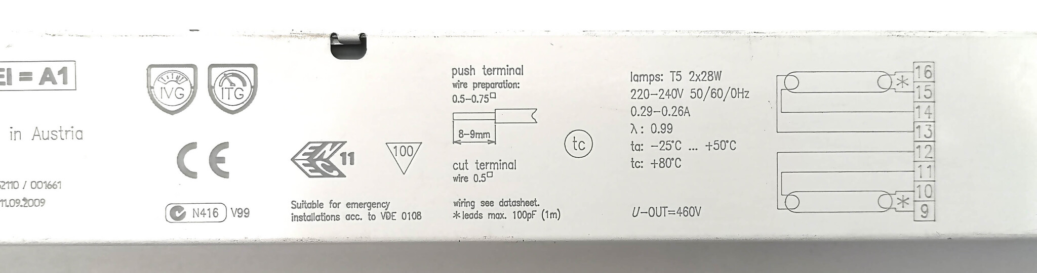 ЭПРА для T5 линейных люминесцентных ламп TRIDONIC.ATCO PC 2/28 T5 ECO Ip 22 089 405 (--)