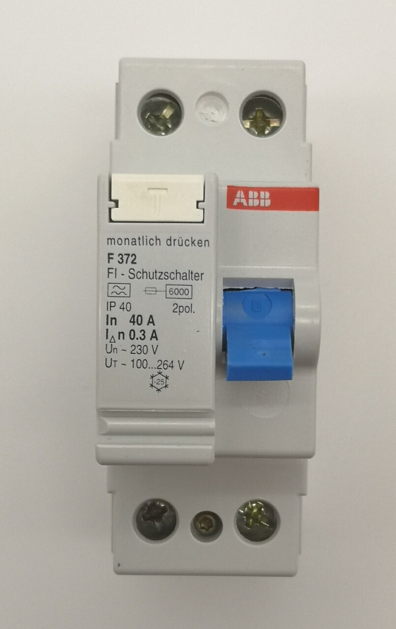 УЗО 2-полюсный 40А, ток утечки - 300мА ABB F372/40/03 сн GHF3720001R4550