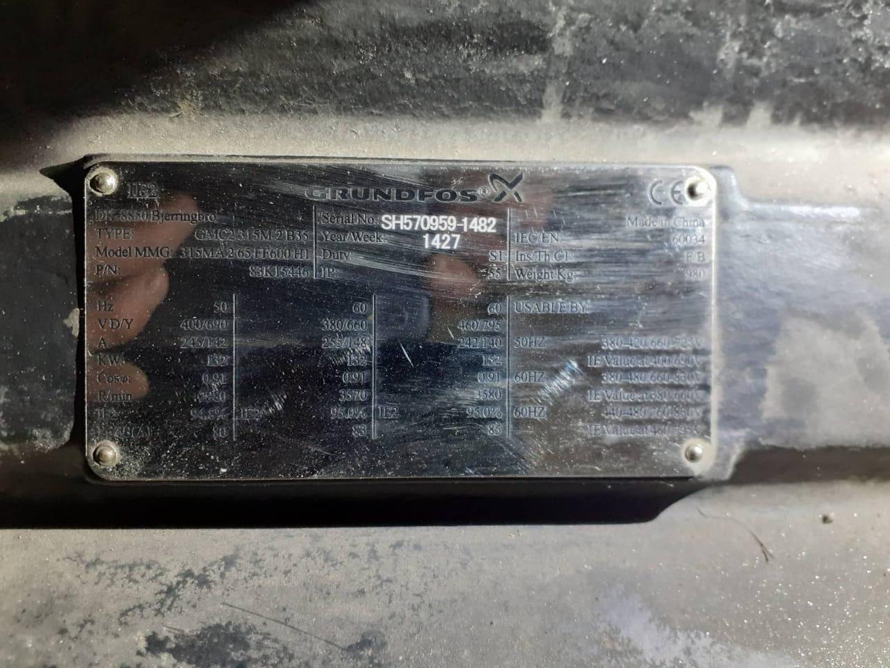 Насос промышленный  GRUNDFOS NB 100-250/270 BAQE, 2900об\мин, 3х400, 132кВт, чугун