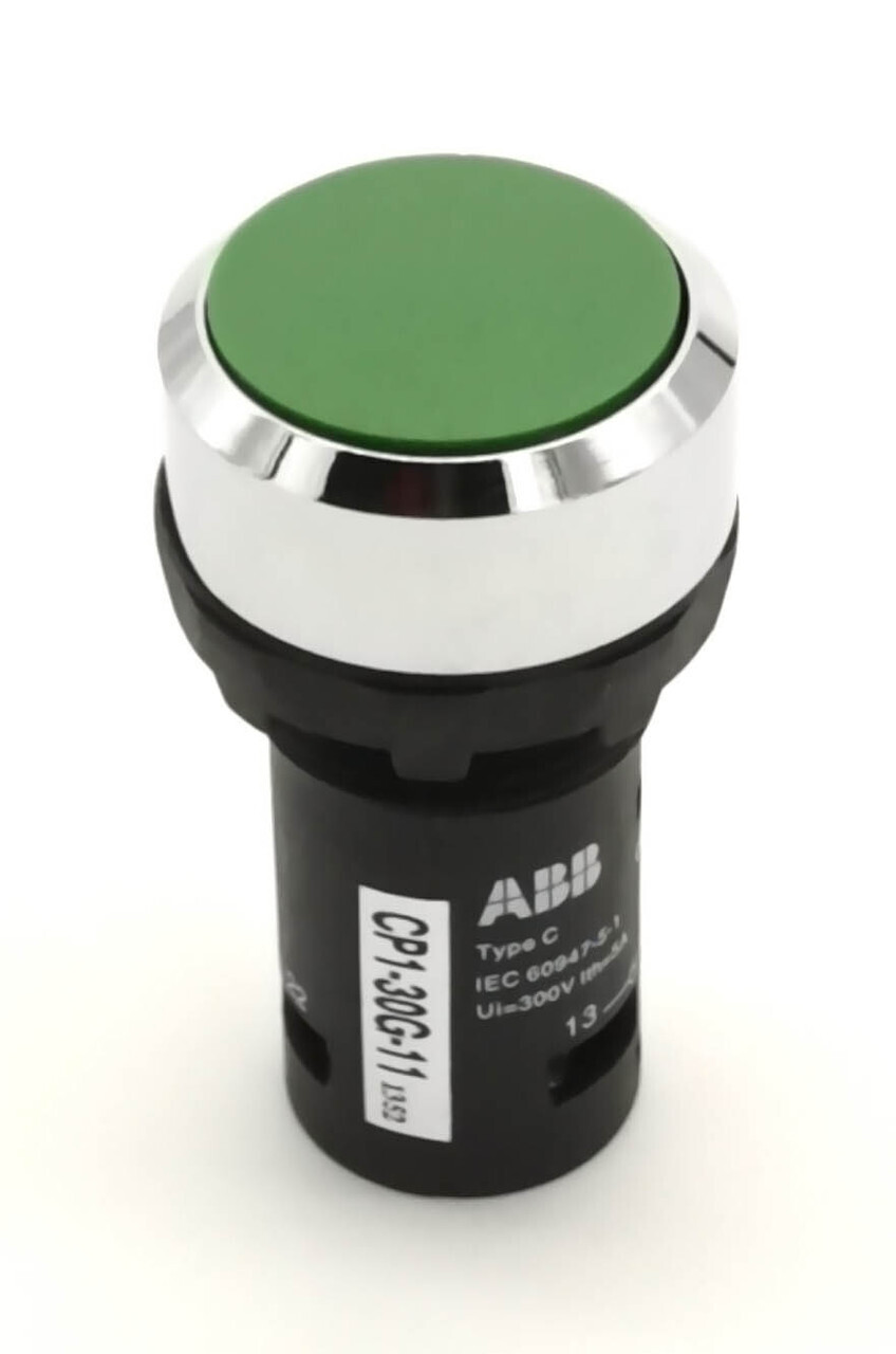 Кнопка зеленая без фиксации ABB CP1-30G-11, 1НО+1НЗ, 1SFA619100R3072