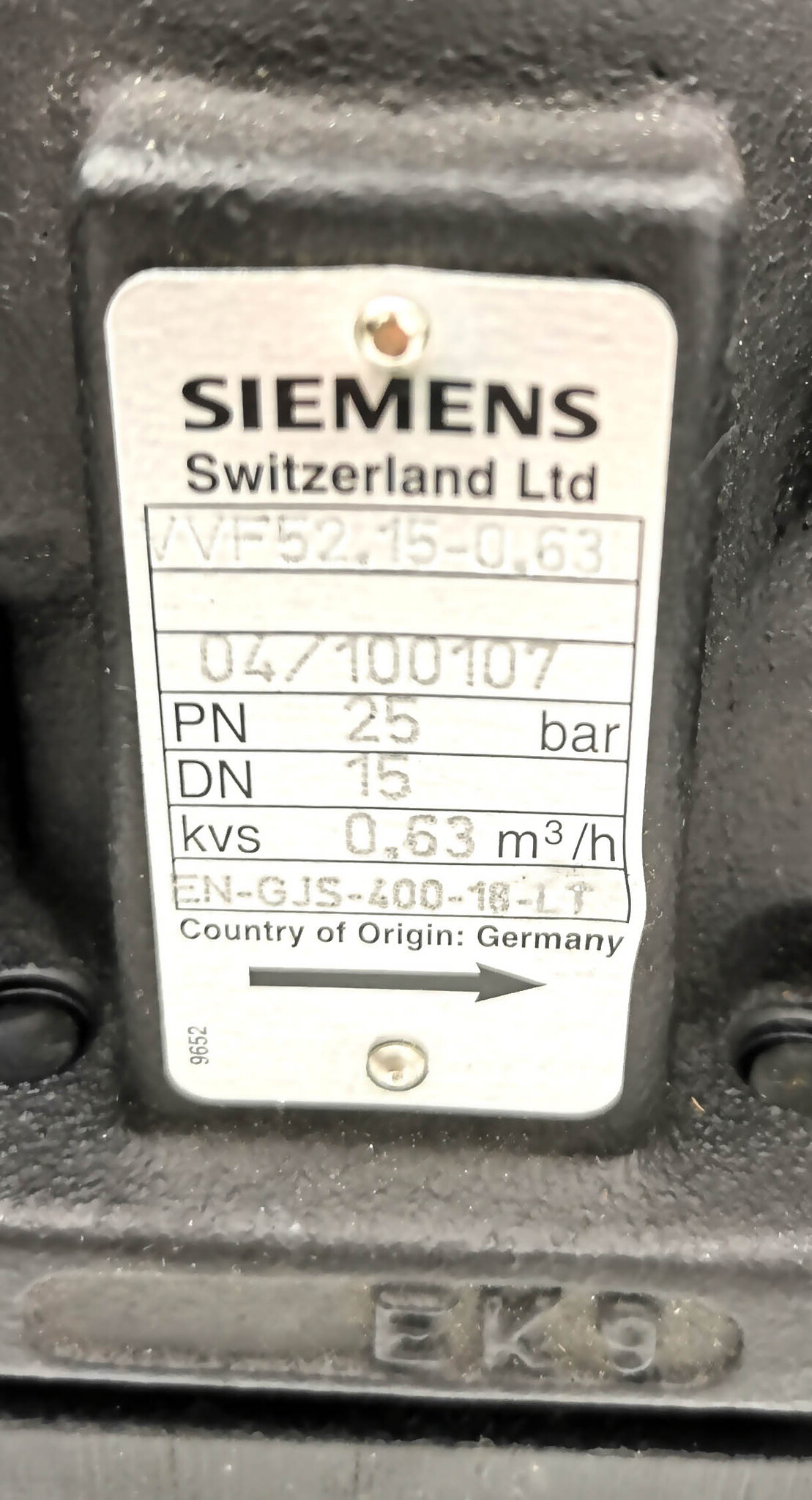 Клапан двухходовой фланцевый Dn15 Ду15 SIEMENS Kvs-0,63 VVF52.15-0,63