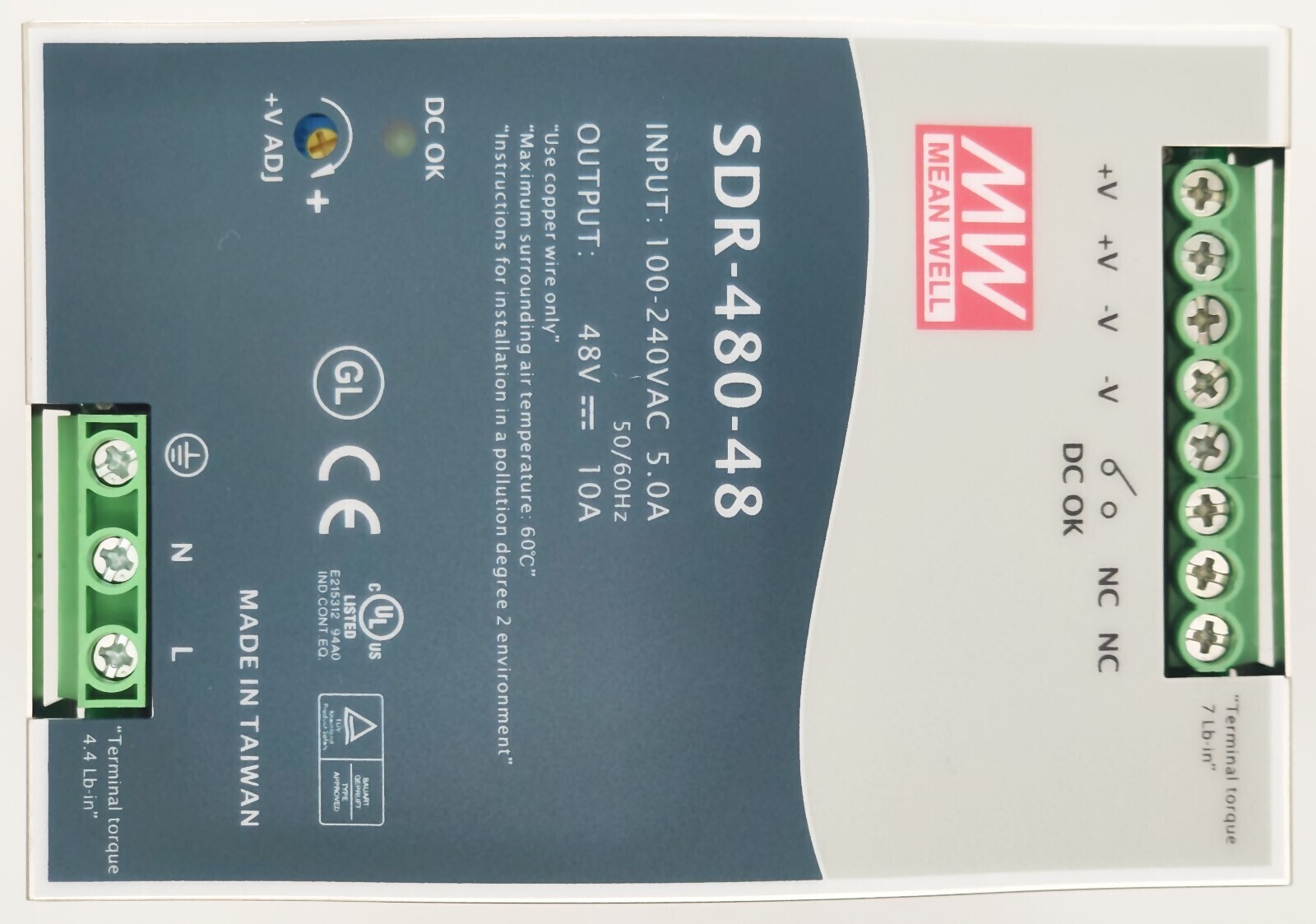 Блок питания-выпрямитель MEAN WELL SDR-480-48 MW