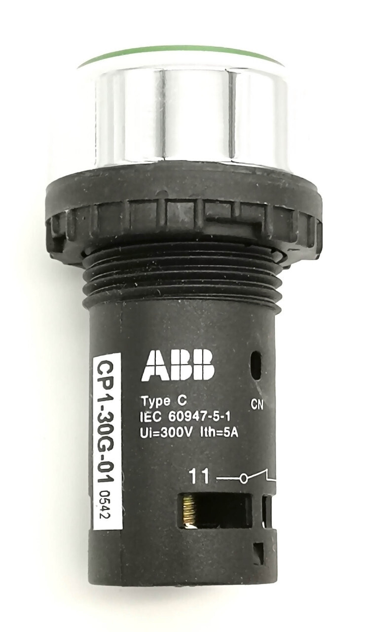 Кнопка зеленая без фиксации ABB CP1-30G-01, 1НЗ 1SFA619100R3042