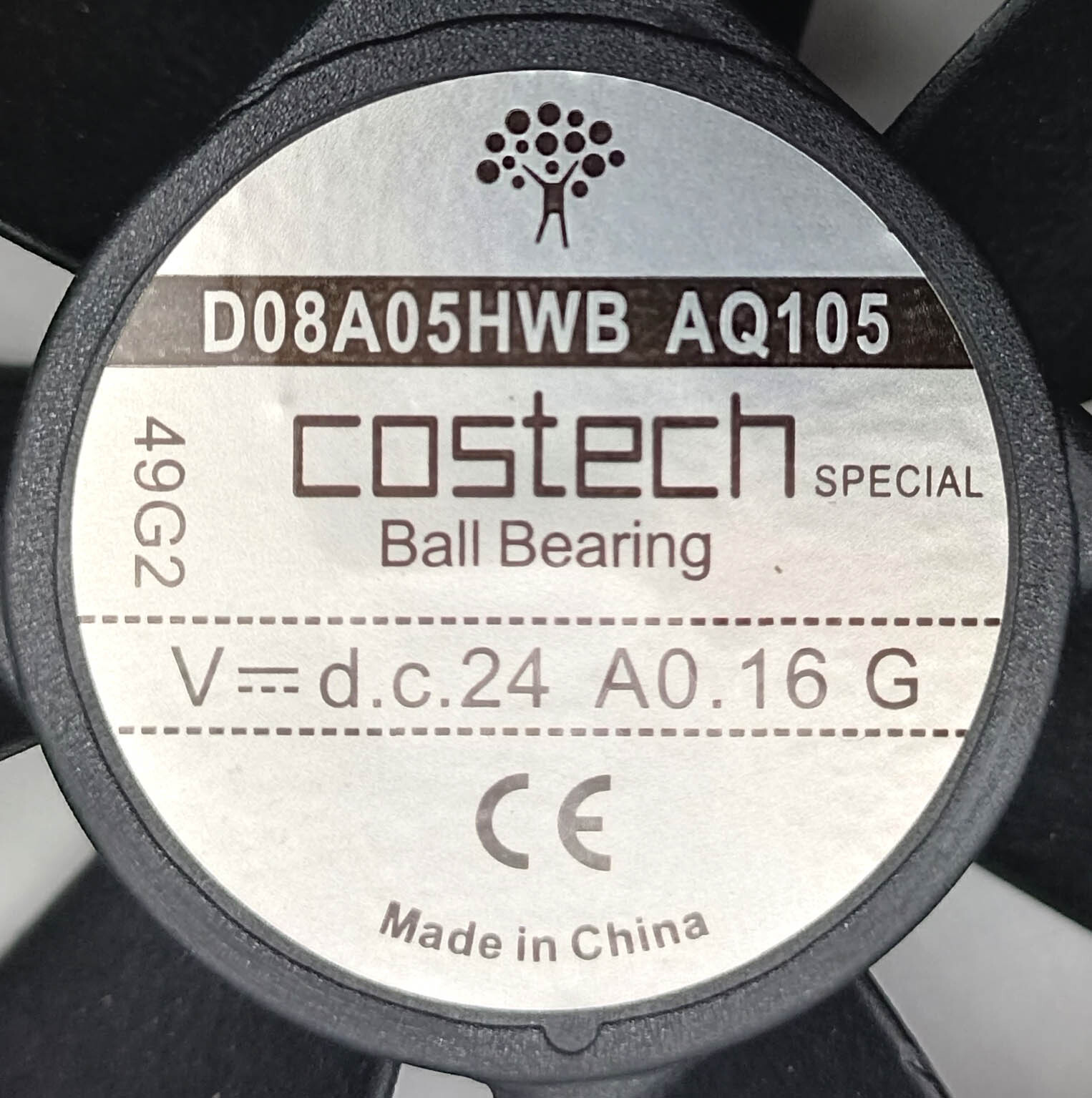 Вентилятор осевой DA08A05HBWB AQ105 Unicarrires 108164 CA03C 80х80х25 мм 24v DC 49G2