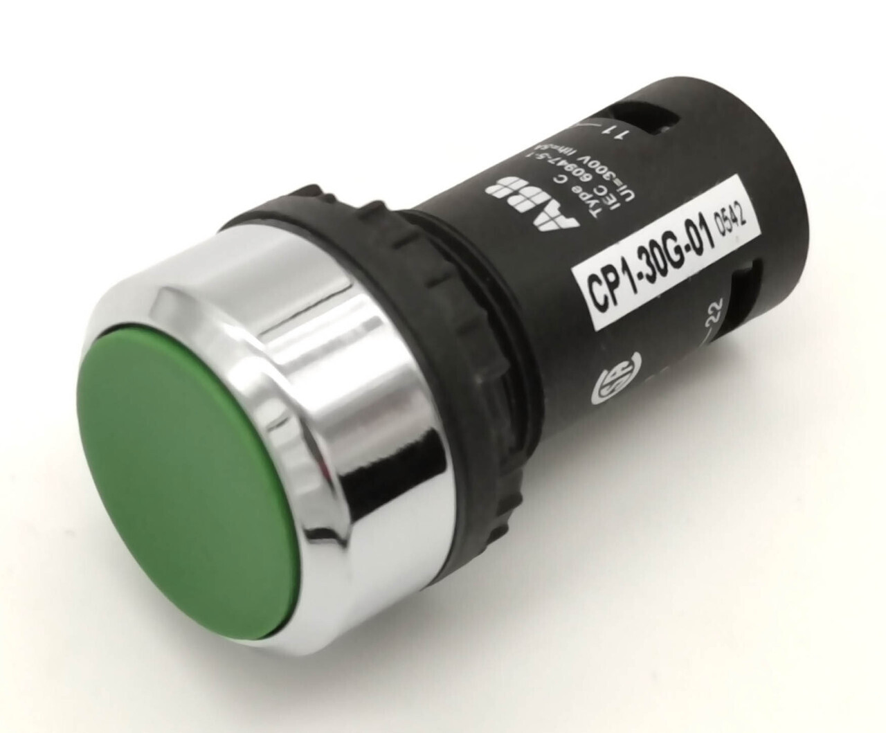 Кнопка зеленая без фиксации ABB CP1-30G-01, 1НЗ 1SFA619100R3042